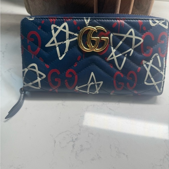 Gucci Women's Blue and Red Wallet - Picture 2 of 12